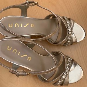 Gold Sparkle Wedge Sandals